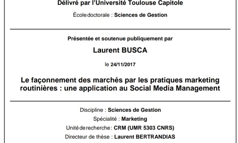 Le façonnement des marchés par les pratiques marketing Le façonnement des marchés par les pratiques marketing