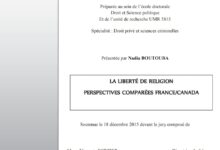 LA LIBERTÉ DE RELIGION PERSPECTIVES COMPARÉES FRANCE/CANADA