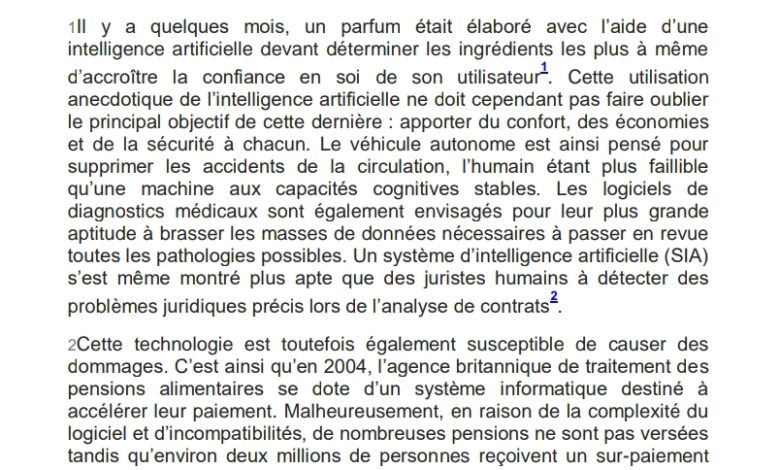 Droit de la responsabilité civile et l’intelligence artificielle Droit de la responsabilité civile et l’intelligence artificielle