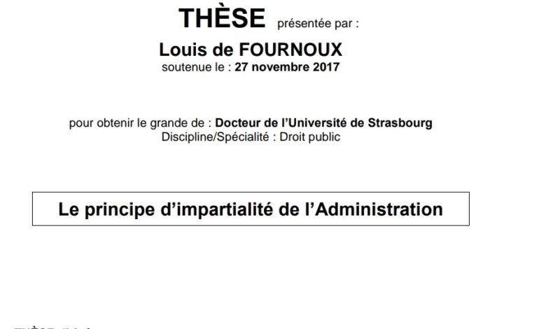 Le principe d’impartialité de l’Administration