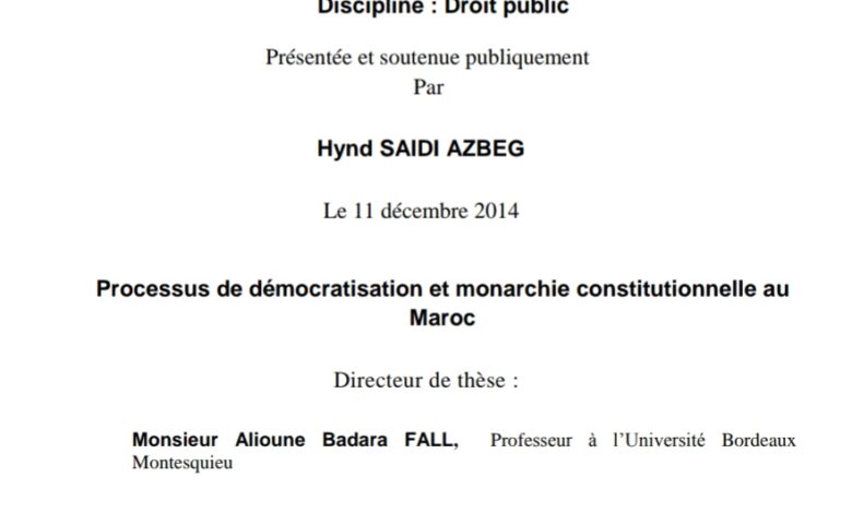 Processus de démocratisation et monarchie constitutionnelle au Maroc Processus de démocratisation et monarchie constitutionnelle au Maroc