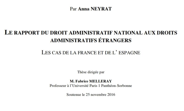 LE RAPPORT DU DROIT ADMINISTRATIF NATIONAL AUX Droits administratifs ÉTRANGERS LE RAPPORT DU DROIT ADMINISTRATIF NATIONAL AUX Droits administratifs ÉTRANGERS
