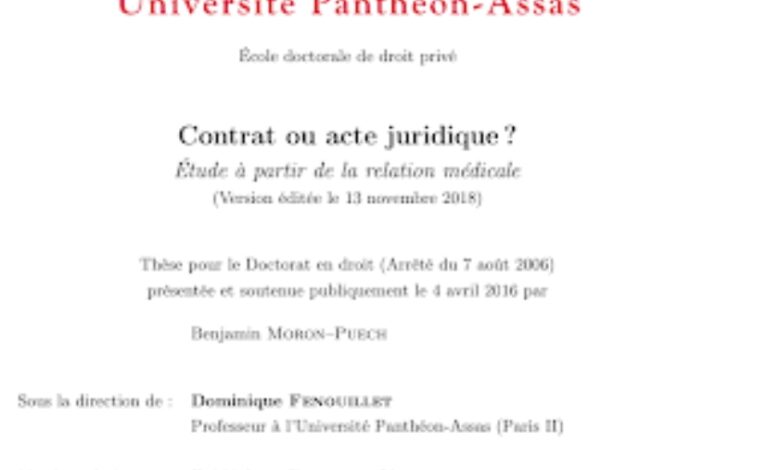 Contrat ou acte juridique