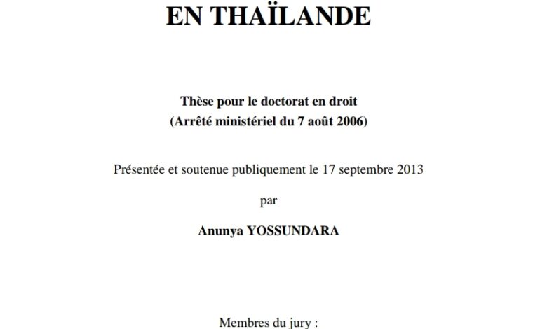 LE CONTRÔLE  DES FINANCES PUBLIQUES EN THAÏLANDE
