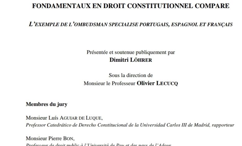 LA PROTECTION NON JURIDICTIONNELLE DES DROITS FONDAMENTAUX EN DROIT CONSTITUTIONNEL COMPARE LA PROTECTION NON JURIDICTIONNELLE DES DROITS FONDAMENTAUX EN DROIT CONSTITUTIONNEL COMPARE
