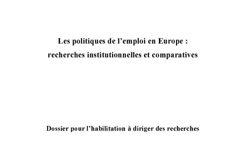 Les politiques de l’emploi en Europe