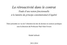 La rétroactivité dans le contrat