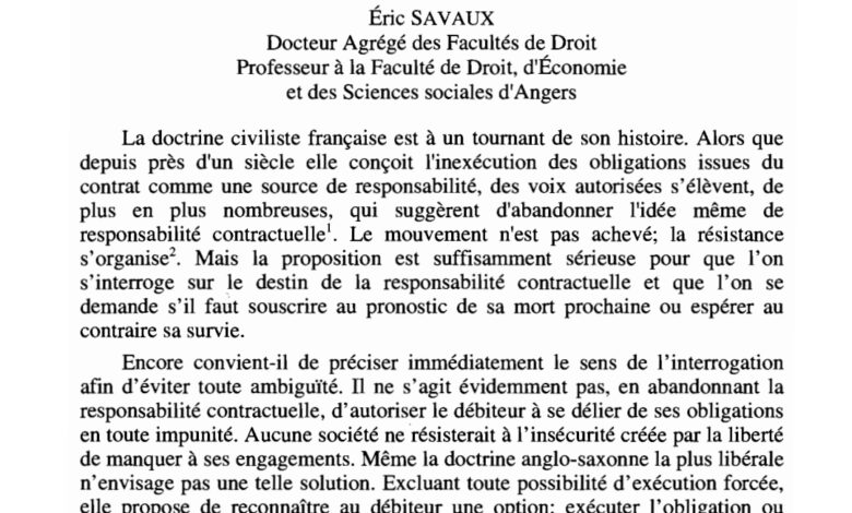 la fin de la responsabilité contractuelle