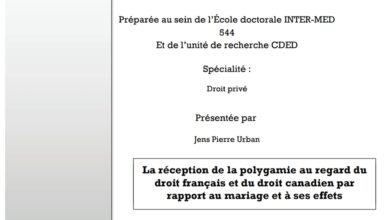 La réception de la polygamie au regard dudroit français et du droit canadien
