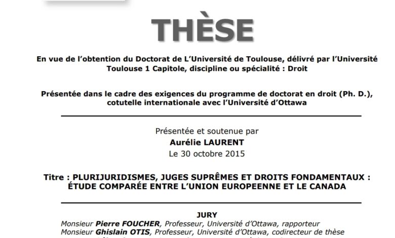 PLURIJURIDISMES, JUGES SUPRÊMES ET DROITS FONDAMENTAUX PLURIJURIDISMES, JUGES SUPRÊMES ET DROITS FONDAMENTAUX