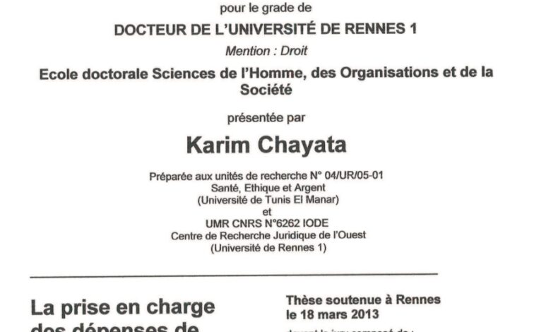 la prose En charge des dépenses de santé par la solidarité nationale: l’exemple Du système tunisien d’assurance maladie