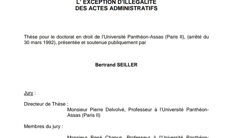 L’ EXCEPTION D’ILLEGALITEDES ACTES ADMINISTRATIFS L’ EXCEPTION D’ILLEGALITEDES ACTES ADMINISTRATIFS