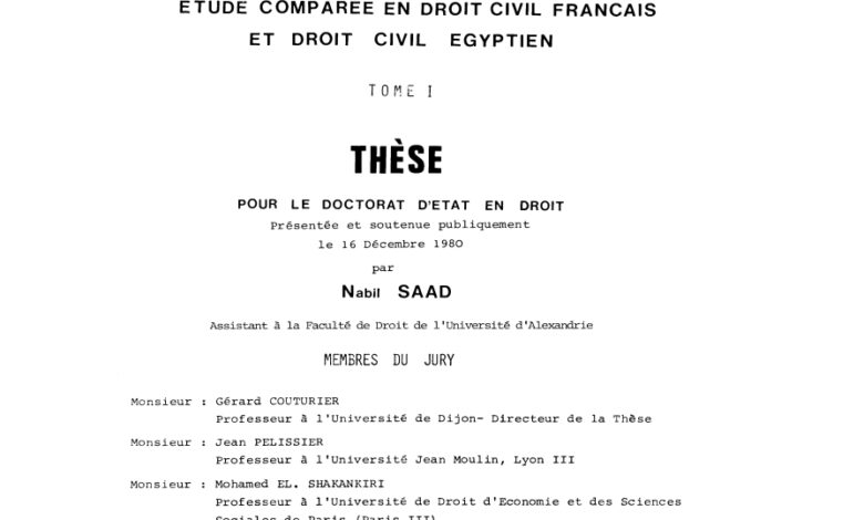 la suspension dans l’exécution du contrat essai d’une théorie générale étude comparée en droit civil France et droit civil égyptien la suspension dans l’exécution du contrat essai d’une théorie générale étude comparée en droit civil France et droit civil égyptien